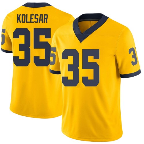 Caden Kolesar Michigan Wolverines Youth NCAA #35 Maize Limited Brand Jordan College Stitched Football Jersey SJY5354DM